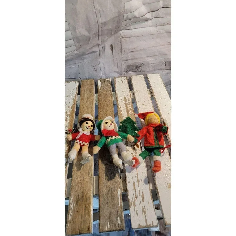 Handmade‎ skating elf kid boy girl doll ornament xm